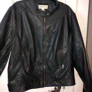 Faux leather bomber
